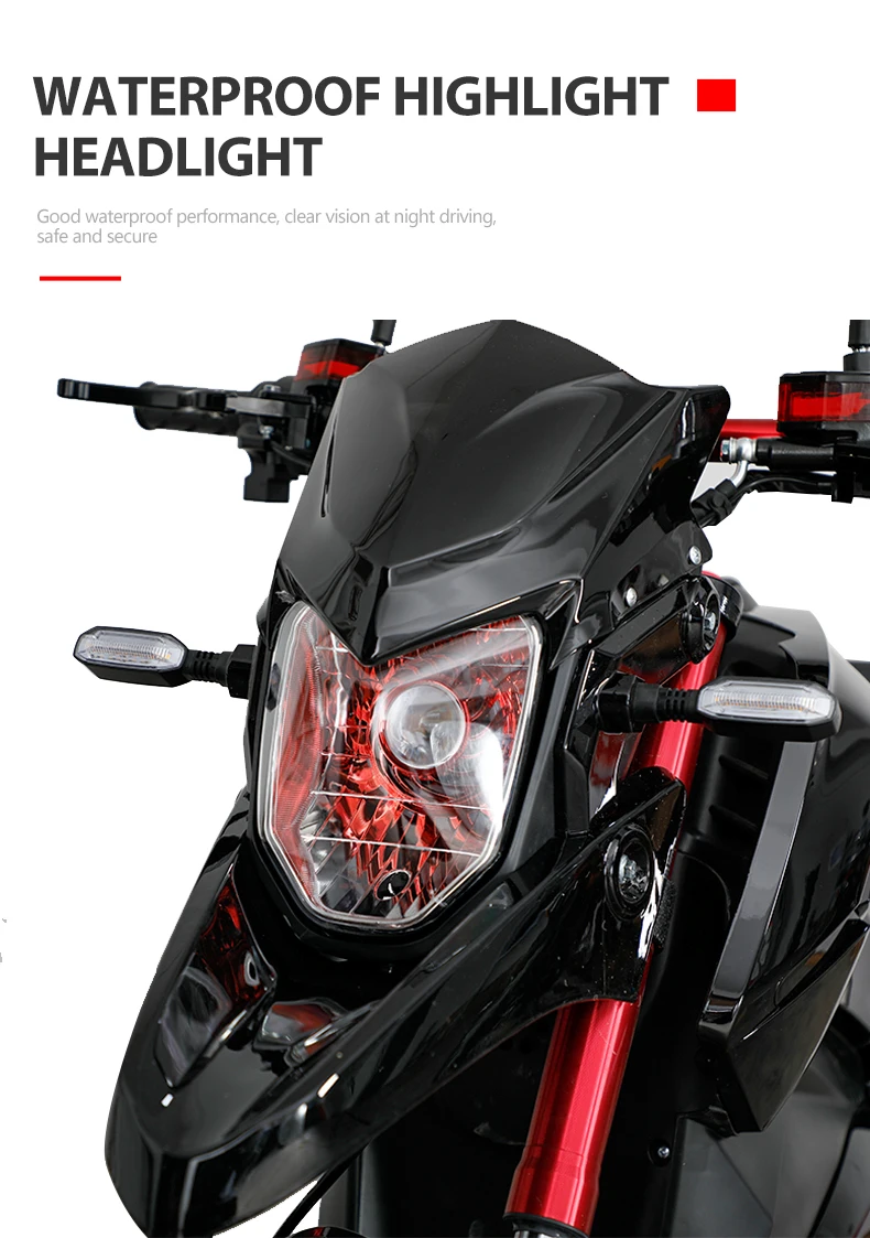 Professional Design Mini 2000W Electric Racing Motorcycle 60KM Per Hour Electric Moto Bike for Sale
