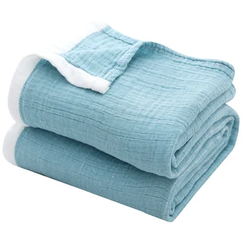 BLX Cheap Wholesale , Oeko Standard 100% Cotton Super Soft Custom Color Muslin Throw Blankets for Home Decor