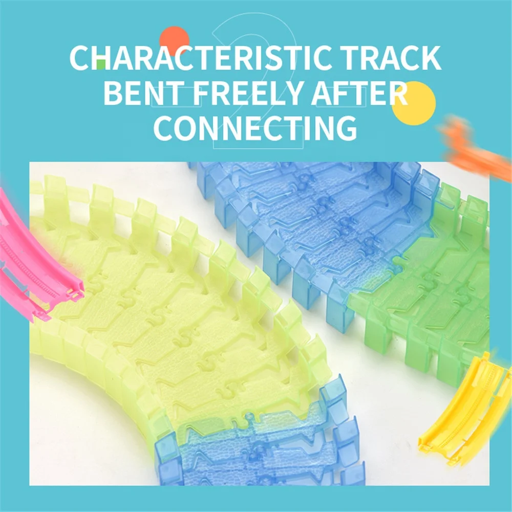 Развивающие развлечение дети 360 градусов гибкие волшебное освещение рельсы гонки игровой набор игрушечный автомобиль