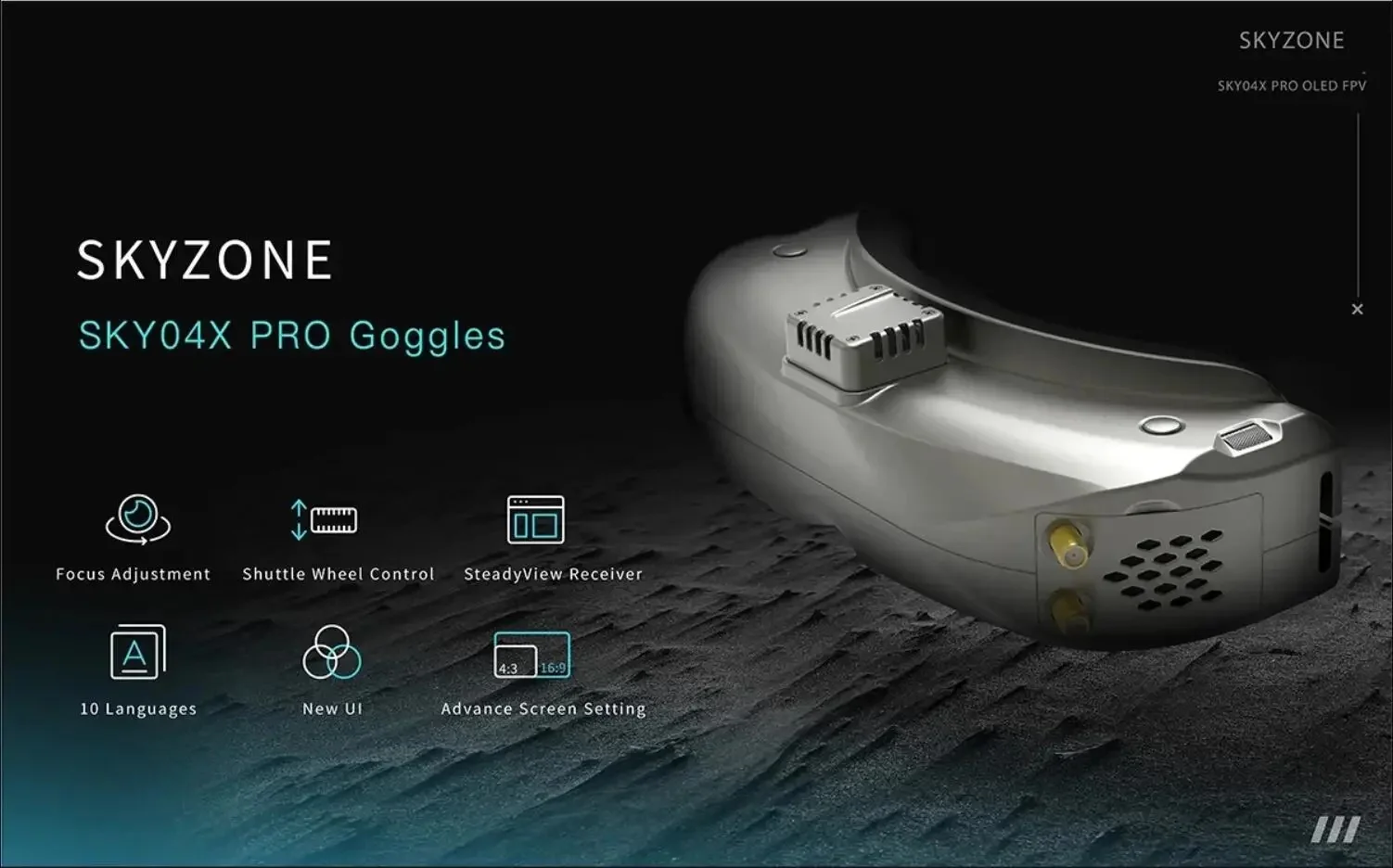 SKYZONE SKY04X PRO OLED 48CH 5.8G Steadyview Receiver FPV Goggles Head ...