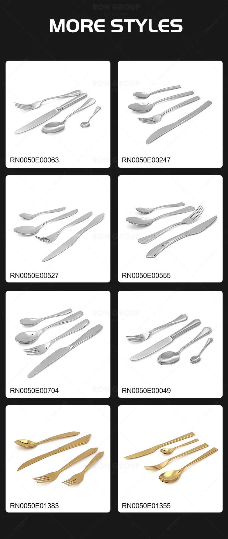Flatware latest dinner wedding popular design restaurant tableware cutlery luxury high quality stainless steel silverware sets
