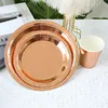 Plato de 7 pulgadas en oro rosa, paquete de 10 unidades.