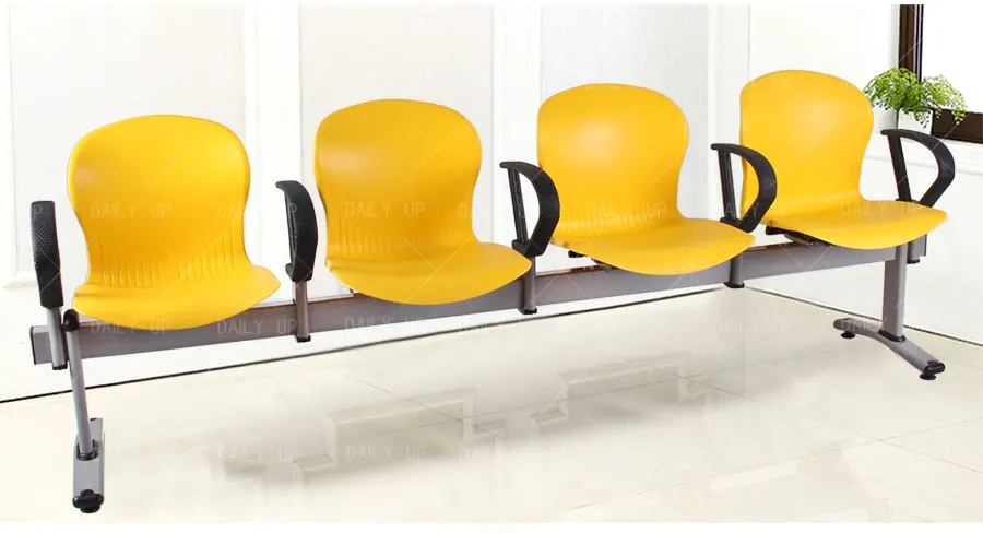 Steel Frame Public Waiting Chair With Ergonomic Armrests Solid Beam Seating Bench For Hospital Airport Stadium Bus Station Park