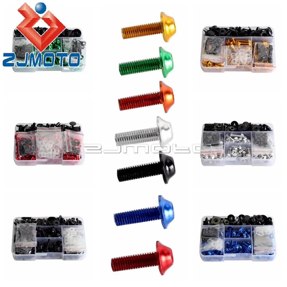 210Pcs/Set Motorcycle Fairing Bolt Fastener Clip Screw Nut Kit for Honda CBR Suzuki GSXR 600 750 1000 Kawasaki NINJA BMW Aprilia