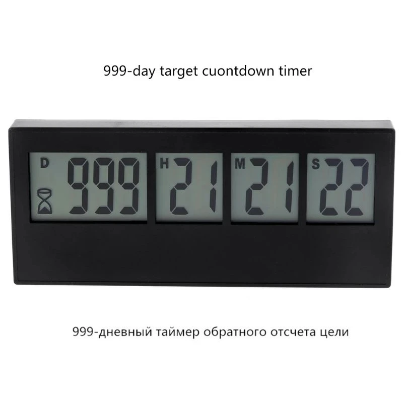 999 Days Countdown Clock LCD Digital Screen Kitchen Timer Event Reminder for Wedding Retirement Lab Cooking Kitchen