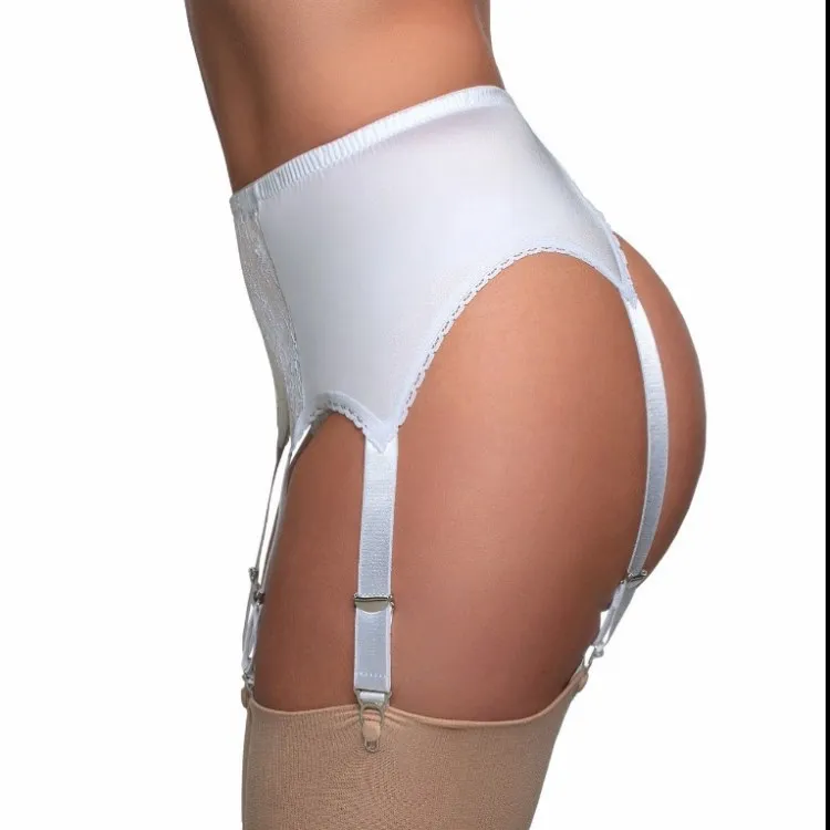 Reggicalze all'ingrosso signora nera sexy donna lingerie sexy reggicalze in rete con sei fermagli in metallo set di reggicalze_voghion.com