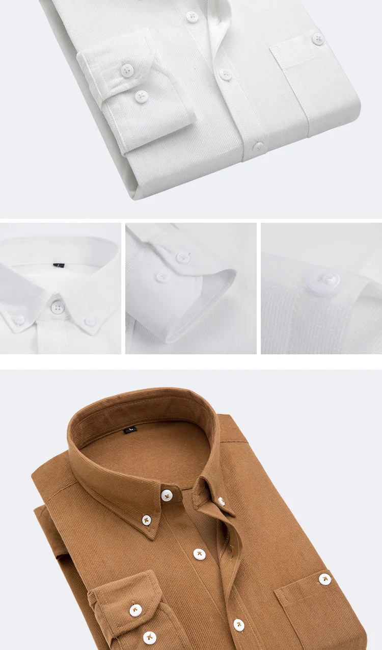 Herren Cordhemd Slim Fit Langarm Hemd Für Freizeit Und Alltag_voghion.com
