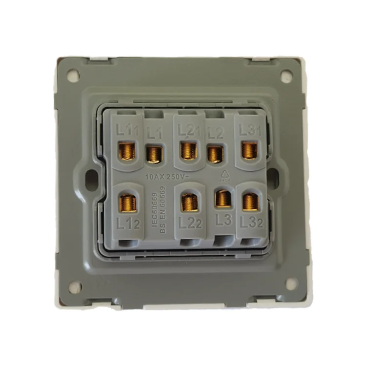 VNX 2026 UK Standard Luxury Large Panel Modern Style White Electric 2 Gang High Quality Wall Switches for Home Hotel