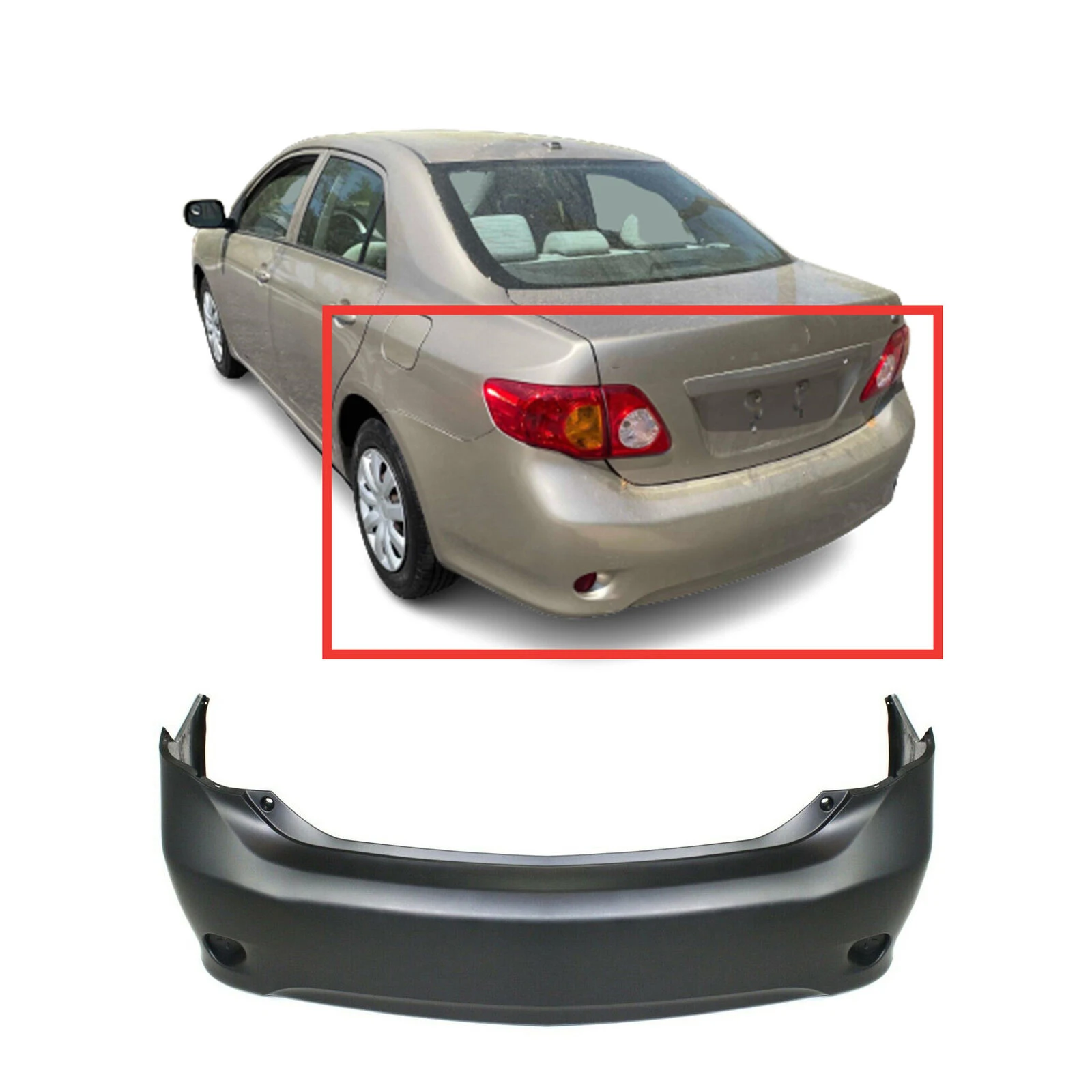 USA built auto parts car accessories replace rear bumper cover for TOYOTA corolla 2007 2009 2010