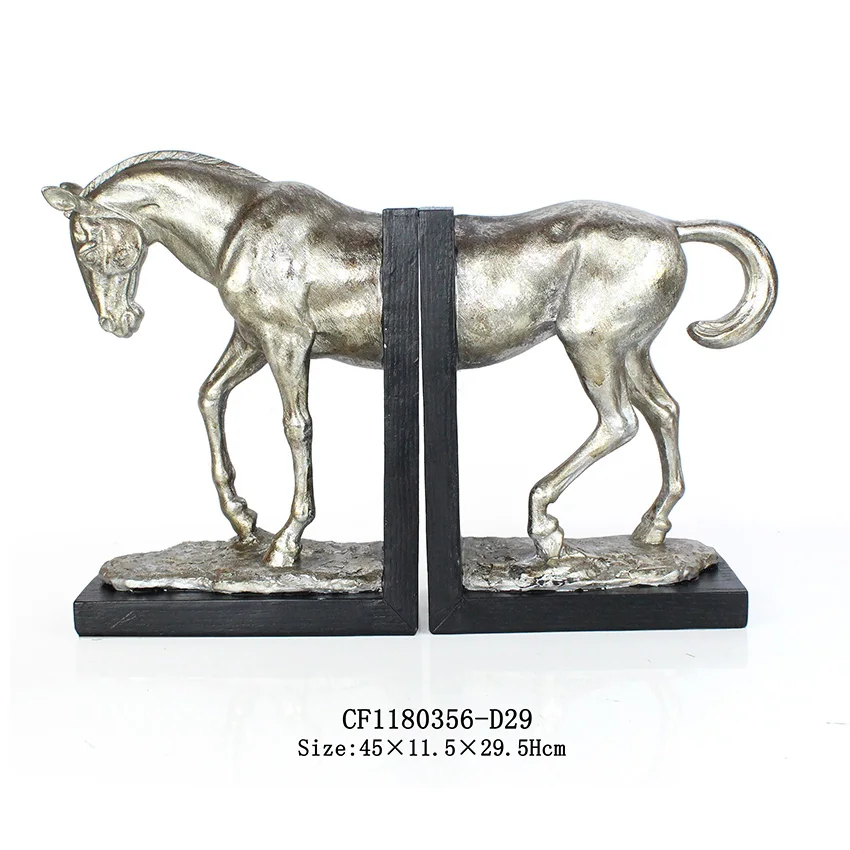 Gold modern nautical horse bookends for shelf home decoration manufacture