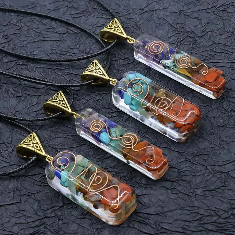 Fashion Orgone Chakra Healing Pendant With Adjustable Cord 7 Chakra Stones Necklace For Emf Protection And Spiritual Healing Buy Newest Orgonite Chakela Meditation Chakra Crystal Natural Stone Personalized Necklace Chakra Healing Pendant