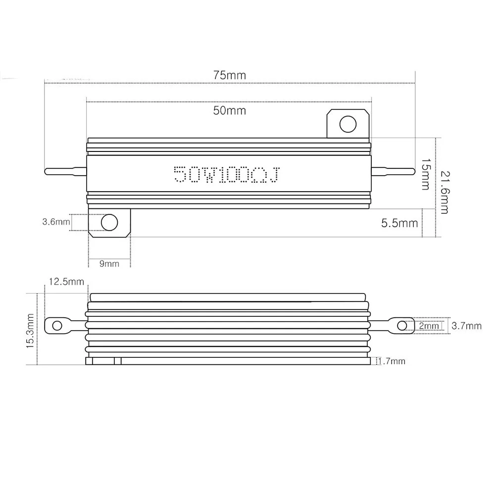 RXG24 High power wirewound resistor 50W 100ohm Brake resistors