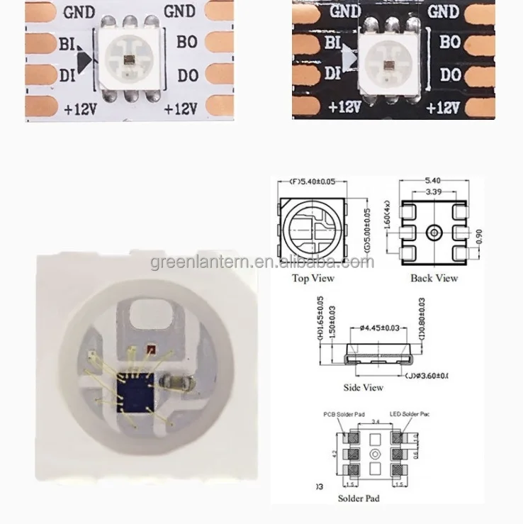 Светодиодная RGB лента WS2815 12 В постоянного тока 144 светодиодов/м 60 индивидуально Адресуемая Волшебная полноцветная светодиодная