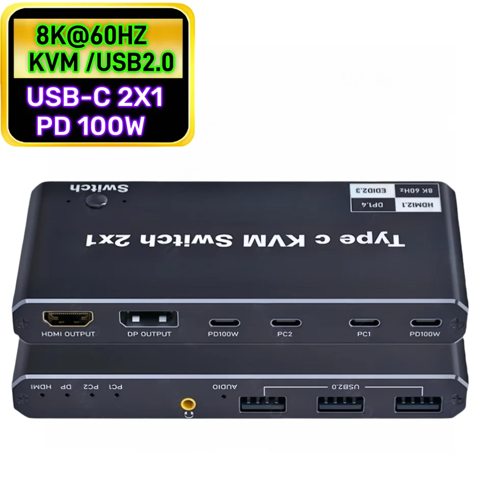 ◎人気商品◎USB C to HDMI KVMスイッチ 4K　Type-C Amazon.co.jp: KCEVE USB-C KVM切替器 2入力1出力 Type-C KVM