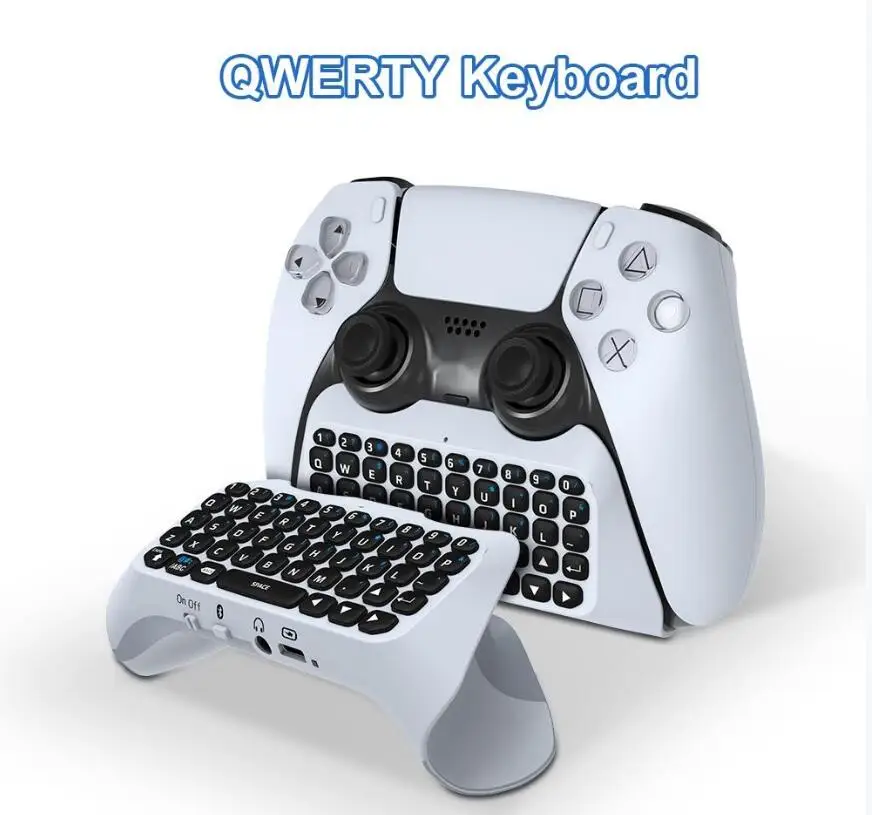 Gamepad Keyboard Handle Wireless Keyboard Set Chat Pad Installation Mini Keyboard for PS5 Wireless Controller