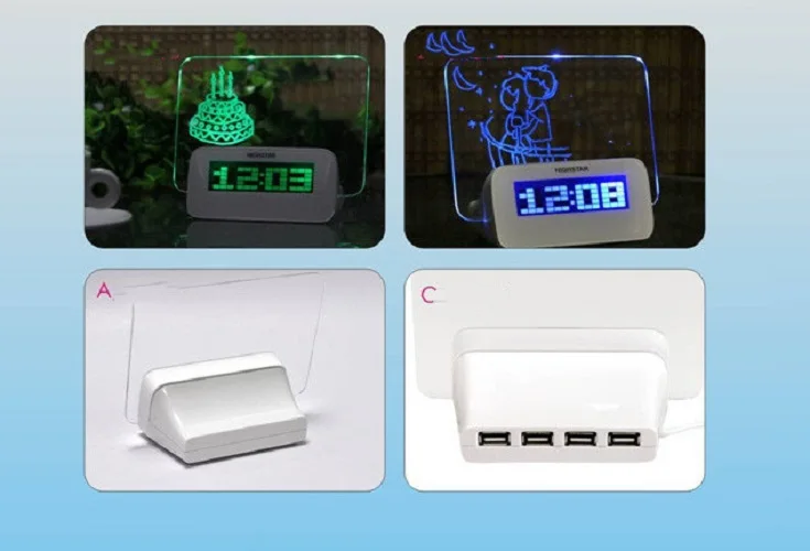 2021 New Design Night Digital Alarm Clock With Message Board Buy Lcd Digital Alarm Clock For
