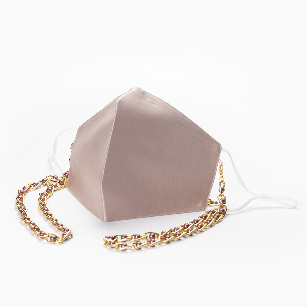 
 Осенне-зимняя элегантная розовая многоразовая моющаяся шелковая шерстяная маска для лица  