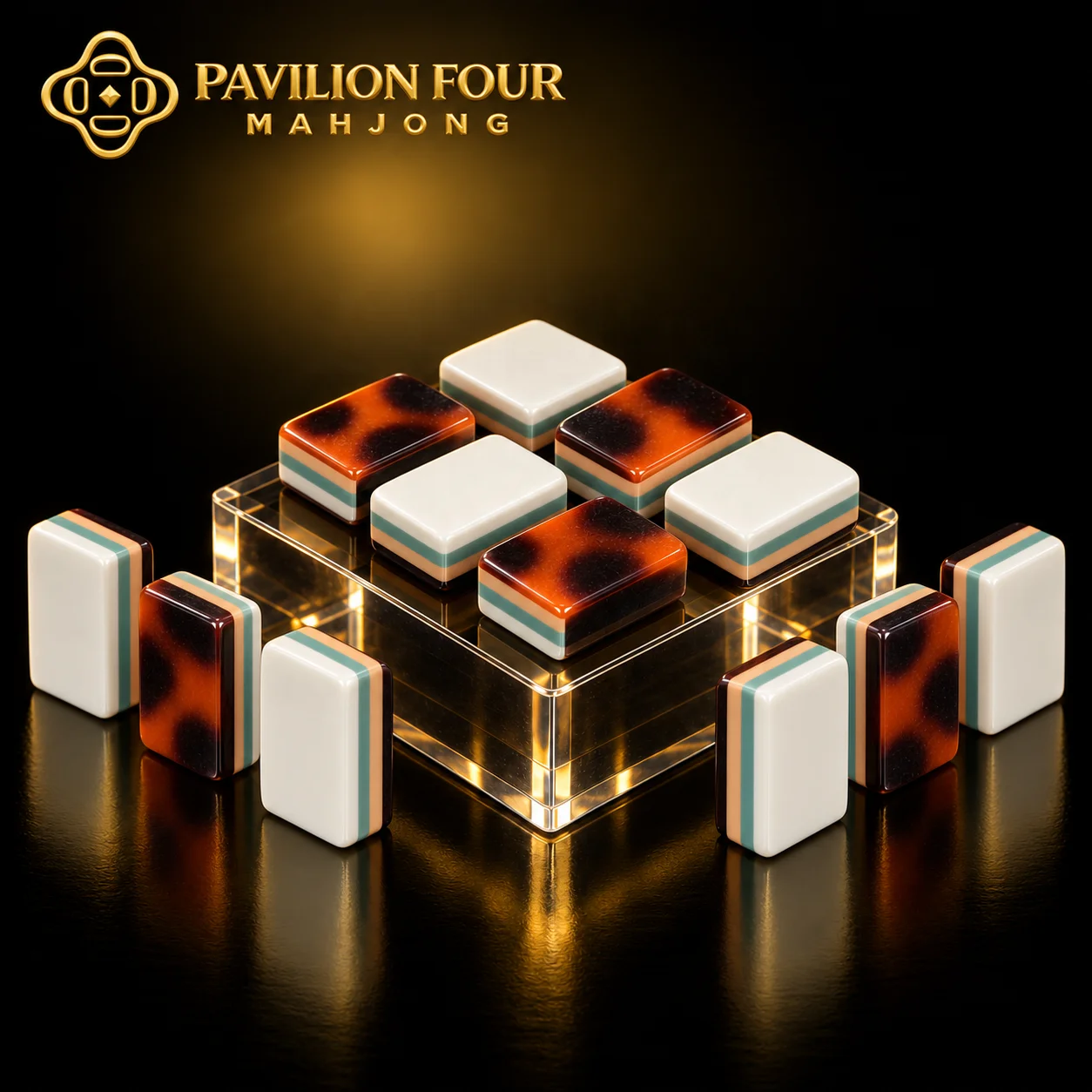 Custom Luxury Orange Red Marble Vein American Mahjong Tiles Multi-Color Edge Acrylic Eco-Friendly Personalized Engraving