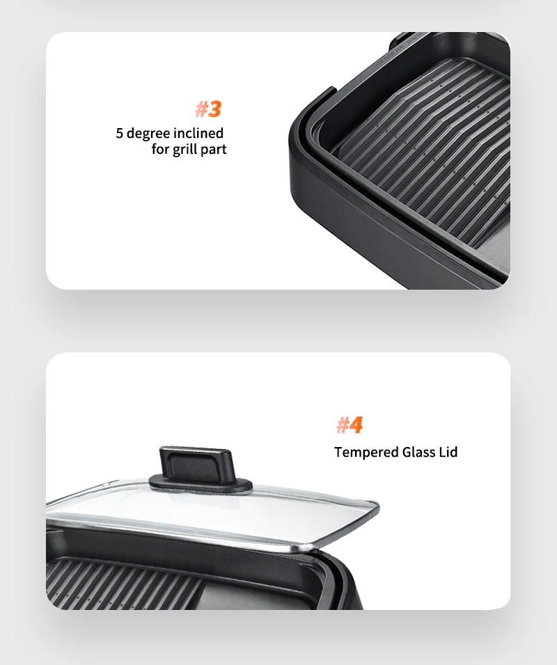 Barbecue Electric Baking Pan Smokeless Contact Electric Grills