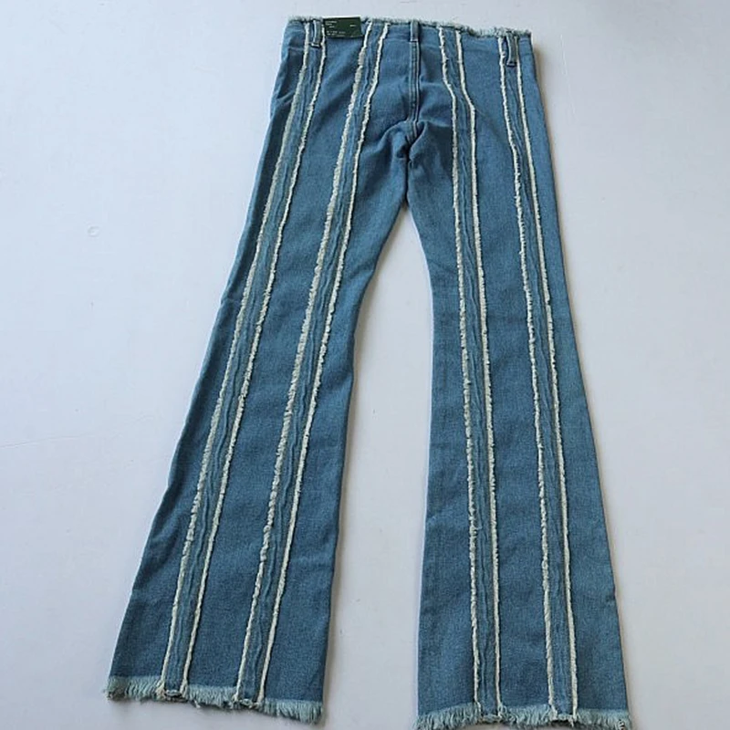 DiZNEW 2023 New Design Factory Wholesale Custom Fringe Denim Jeans Women Plus Size Jeans factory