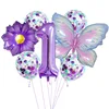 Conjunto de mariposas rosa y morado 1