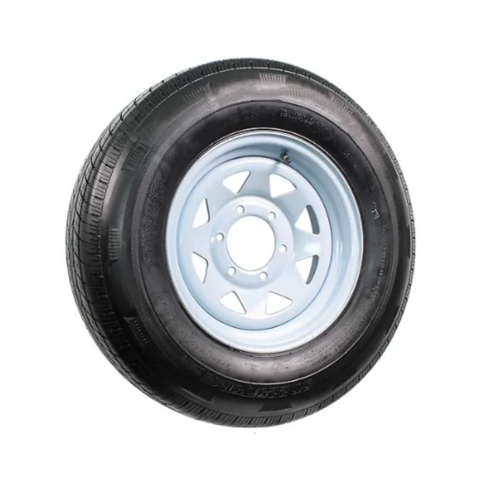14 Inch White Spoke Trailer Wheel 5 Lug Bolt Circle