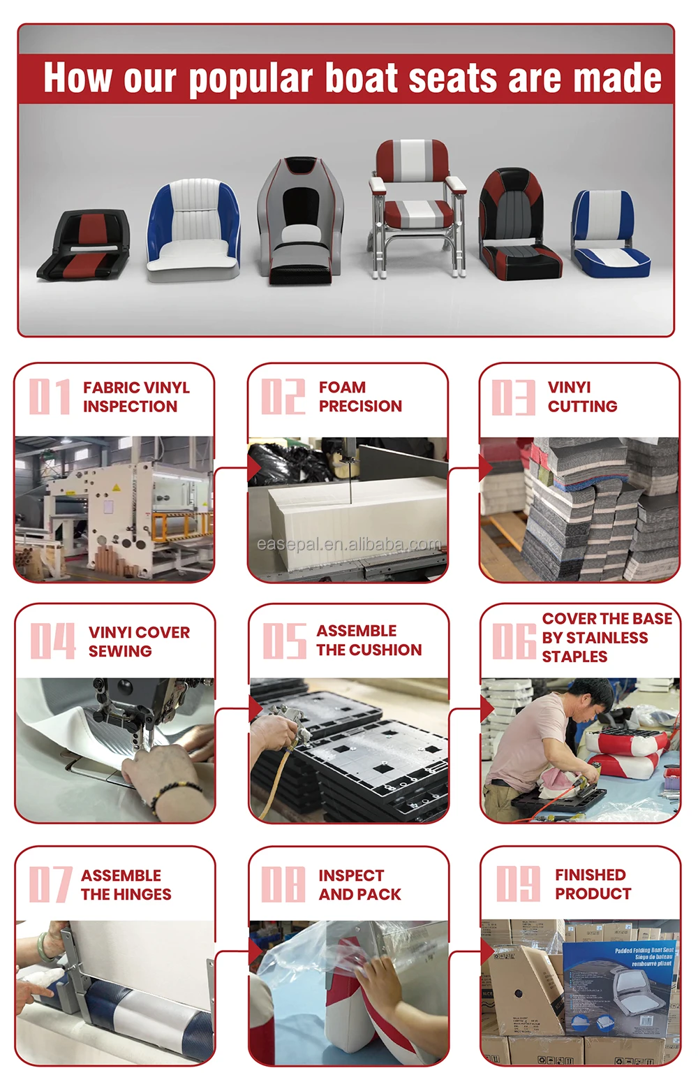 New Camouflage Plastic Folding Boat Seat Padded Folding Jon Boat Seats