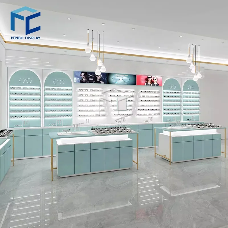 Fashion Customized Optical Brand Shop Decoration Glass Display