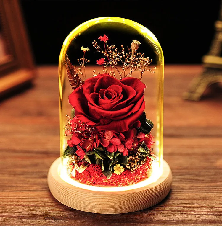 Ammy Preserved Flower Valentine Boxes Eternal Flower Rose Glass Dome