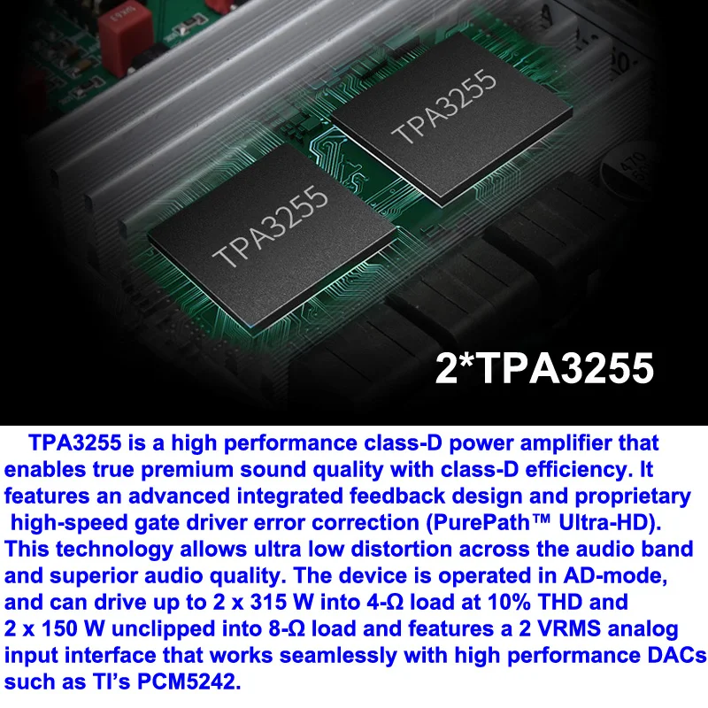 BRZHIFI TPA3255 600W*2 Digital hifi amplifier stereo audio home Class D Digital Amplifier home amplifier audio manufacture