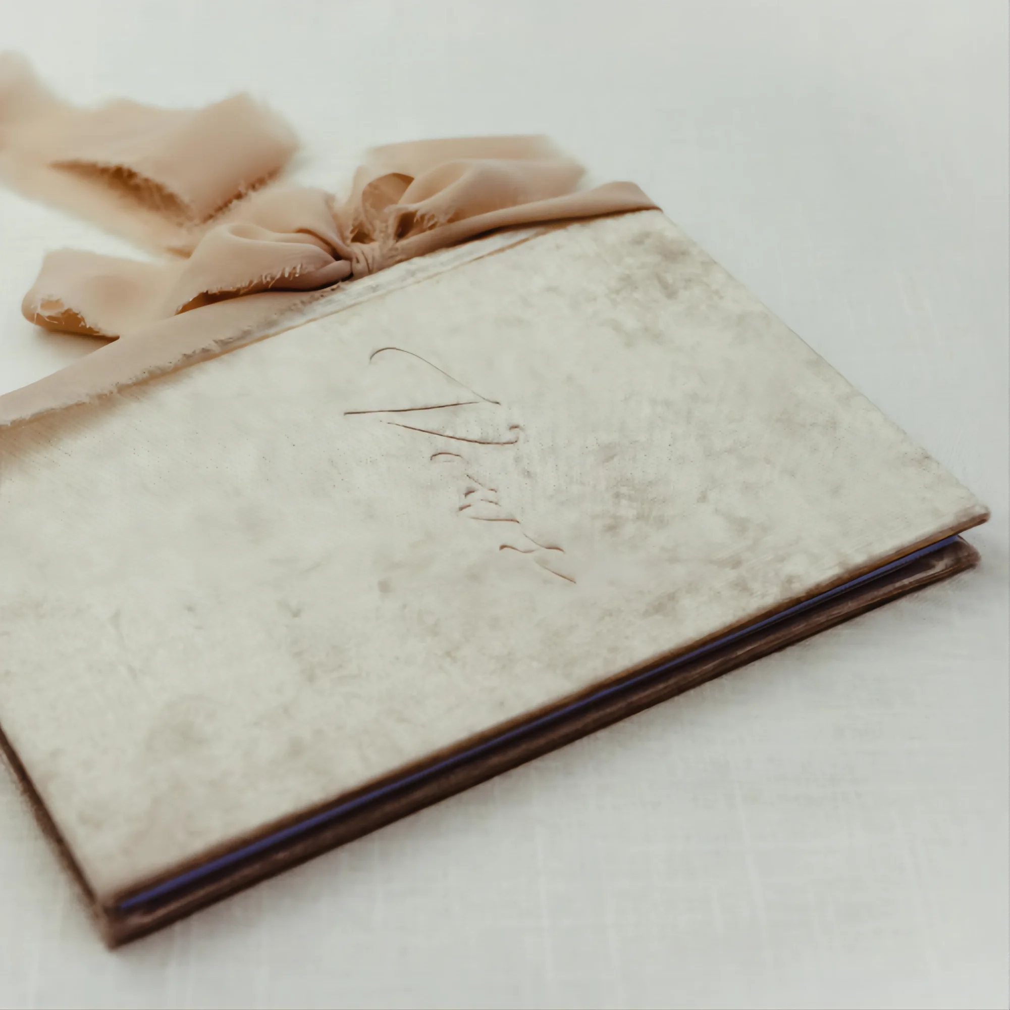 Бархатная Обложка с принтом на заказ Vow Book для свадьбы шелковой лентой