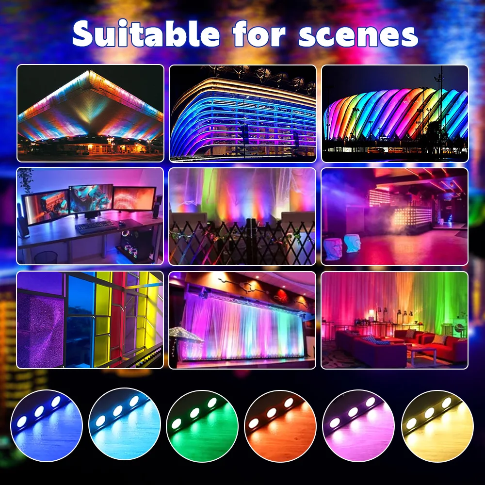 Outdoor Dmx RGB Color Changing Ip65 Wash Light 36W 24W 18W 12W Rgb Led Wall Washer Lights