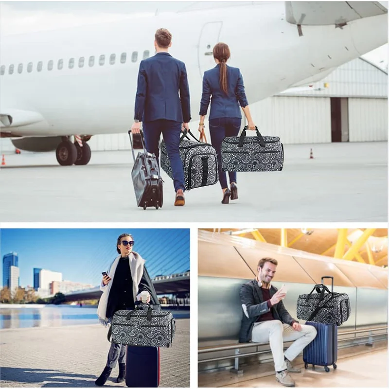 Carry On Garment Bag, Waterdichte Mens Garment Bag voor Travel Business, grote lederen plunjezak met schoen compartiment, zwart., One-size, Modern design