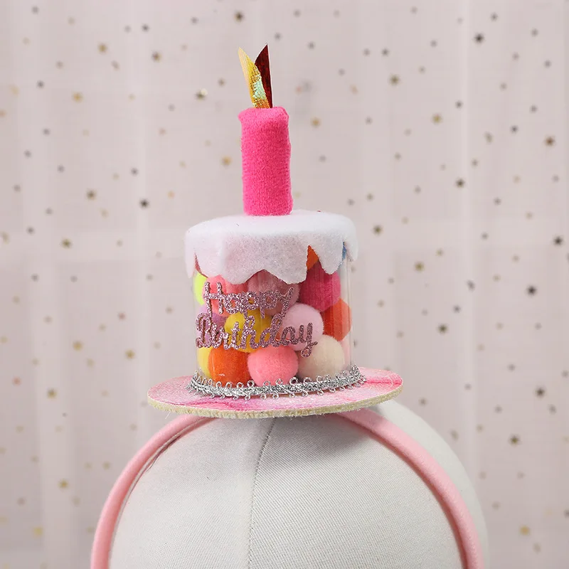 Красочные конфеты торт украшение на день рождения повязка на голову аксессуары для волос для девочек