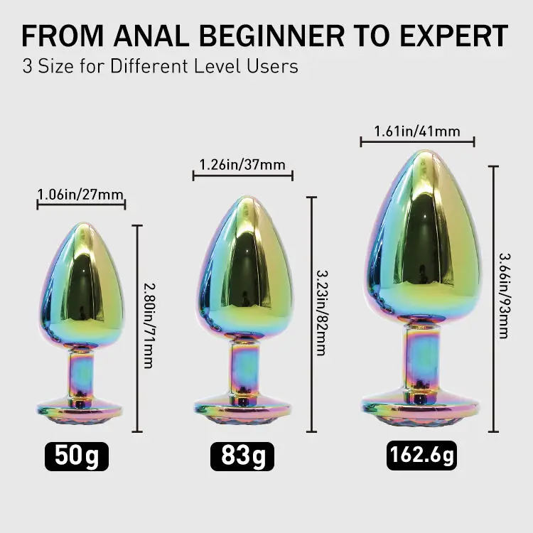S-hande Anal 3Pcs/Set Metal Anal Butt Plug Stainless Sexy Toy Crystal Jewelry Anal Fetish Adult Sex Toy