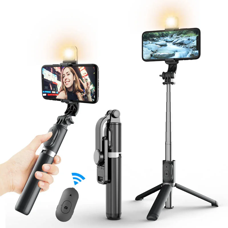 Q02S Wireless Foldable Selfie Stick Q02 BT Mini Tripod Fill Light