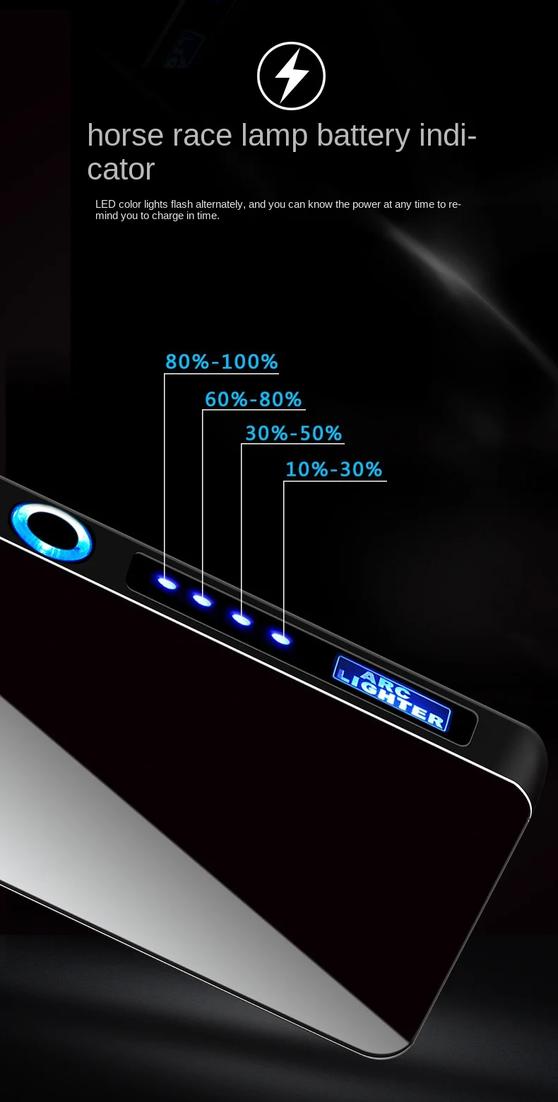 Cigarette Double Arc Flameless Windproof Electric Usb Lighter,Custom