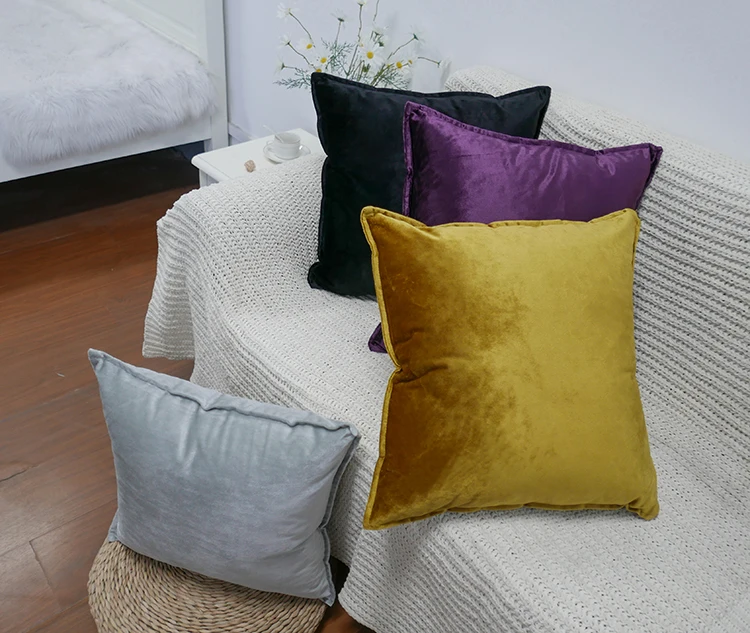 Italian Velvet Oxford Border Double Sided Cushion Covers factory