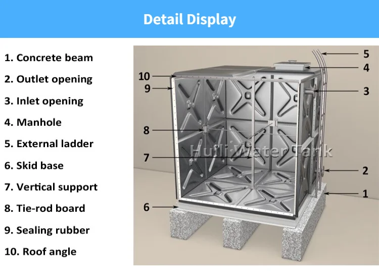 Elevated Steel Tower Water Tank Tower Structure Hot Dip Galvanized
