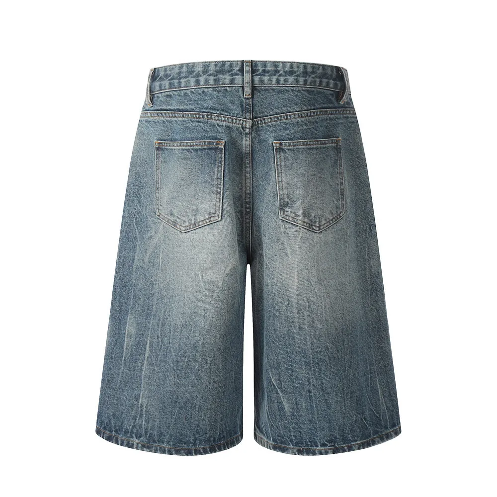 Clothing Manufacturers Washed Distressed Vibe Loose Custom Denim Shorts Men Men's Shorts