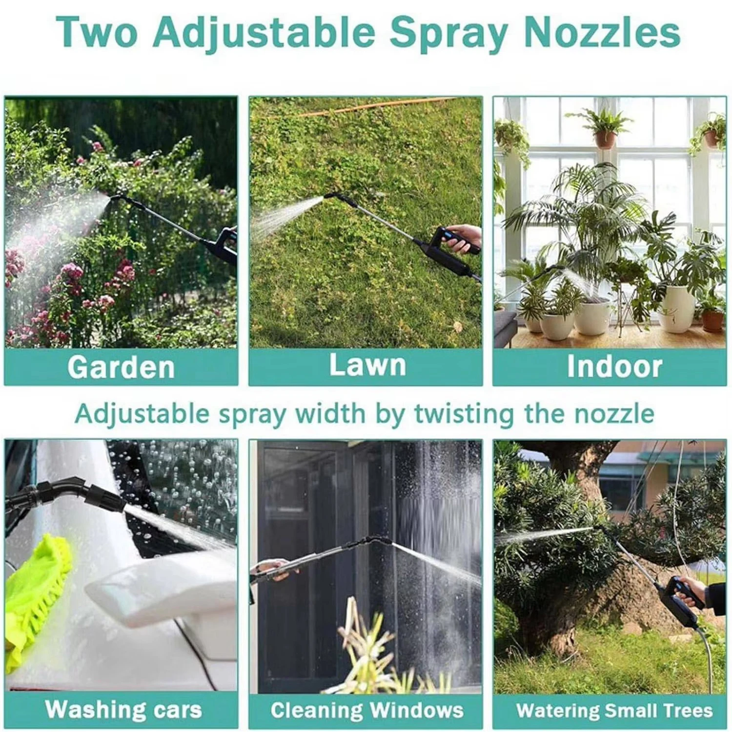 Rechargeable Battery Operated Telescopic Spray Wand Portable Automatic Electric Garden Planting Sprayer with 3 Adjustable Nozzle