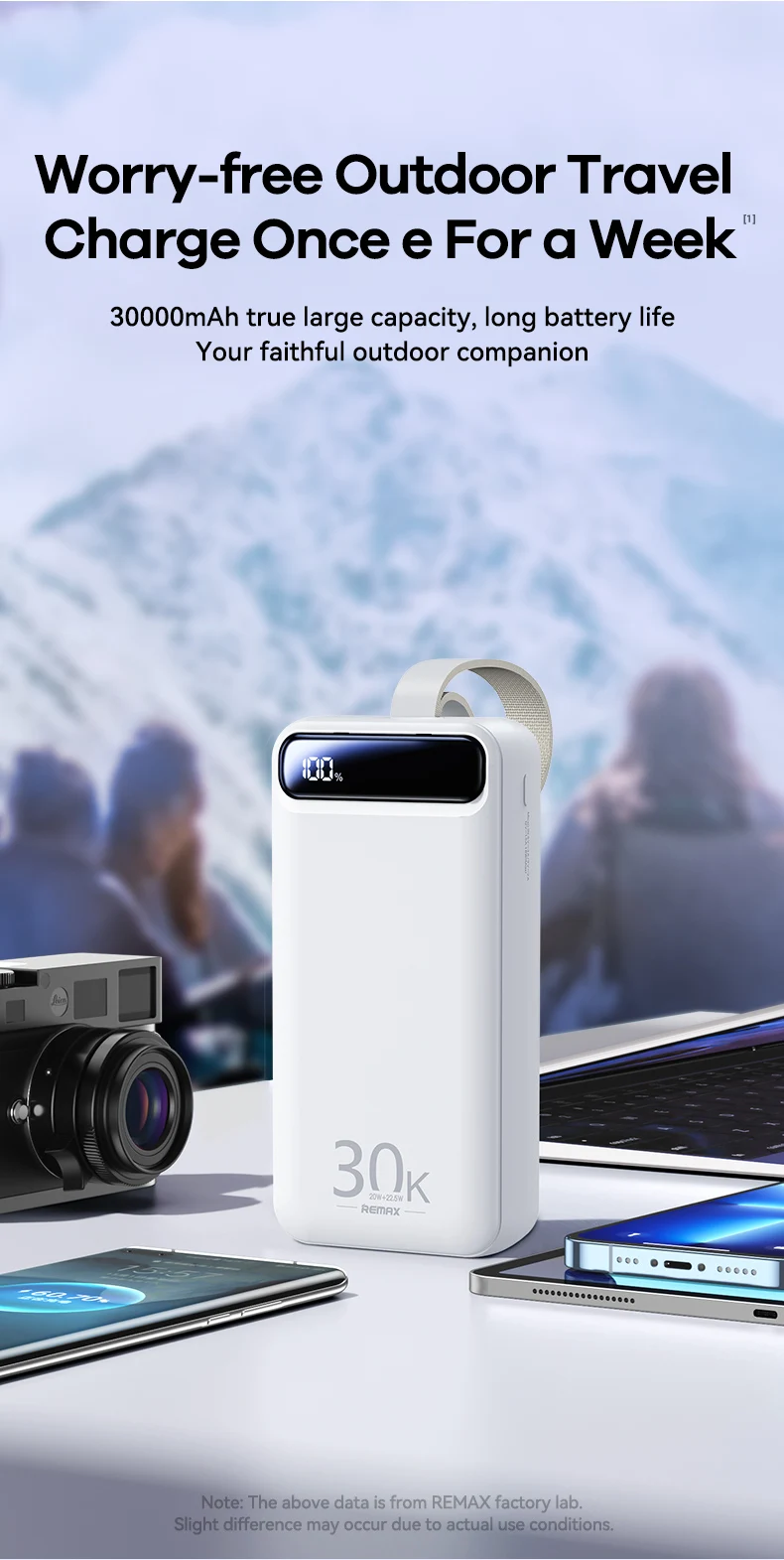 REMAX RPP-522 Power Bank - 30000mah, Fast Charging, Portable