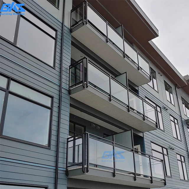 Heavy Duty Aluminum Column Tempered Glass Railing System for Patio Balcony Apartment Designed Made in House Hotel Balustrade