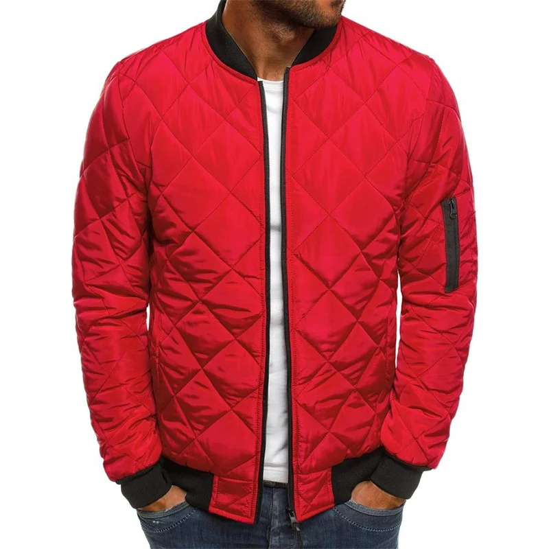 High Quality Black Warm Cardigans Coats Thick Print Zipper Cotton Men Puffer Down Jacket Winter_voghion.com