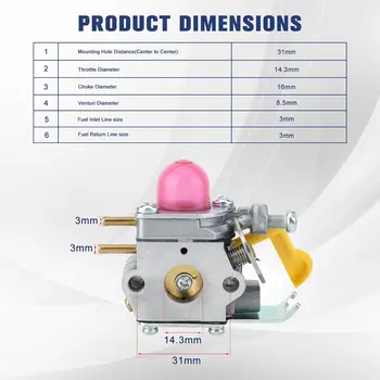 Carburatore Diserbante Kit Carburatore SST25 Per Diserbante Poulan - Foto 2
