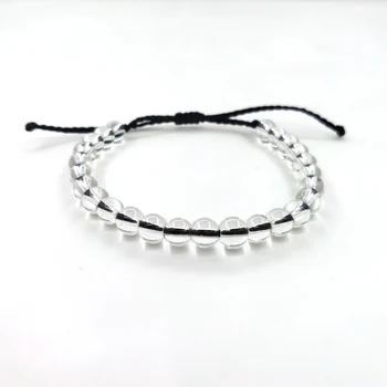 Recycled Plastic Life Transparent Glass Beads Adjustable Cord Beads Wristband Women ocean Bracelet