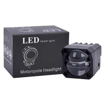 Small Steel Gun LED Headlight for Electric Car Two-Color Waterproof Wide Beam Spotlight Far Light Motorcycle Lighting Systems