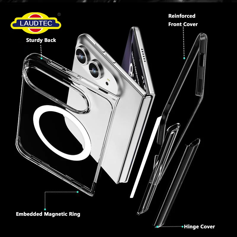 Factory OEM TPU+PC Anti-Drop Protective Cover for iPhone Duo Fold Phone Case With Hinge Protection & Built-in Kickstand