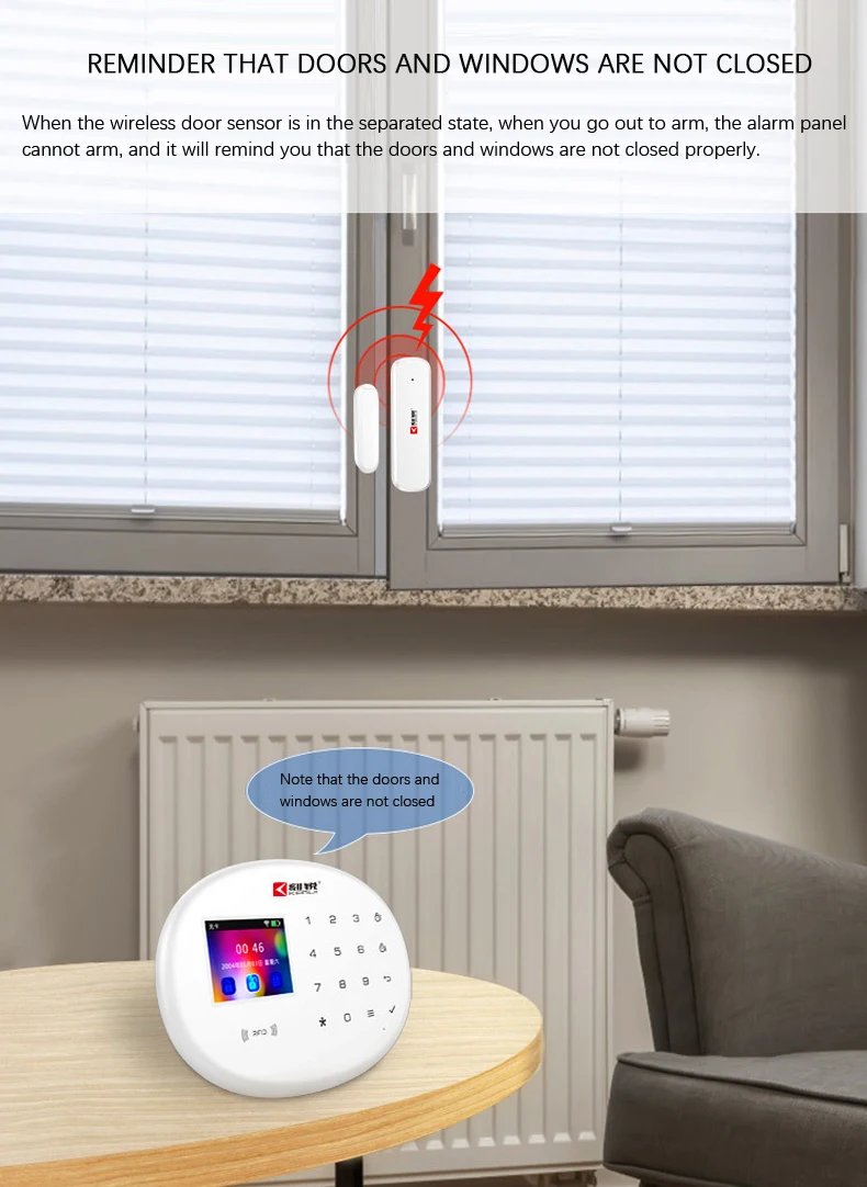 Kerui Wireless door magnetic detector door and window opening reminder alarm