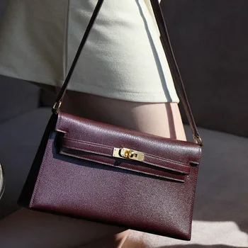 Factory Direct Sale - Genuine Goatskin  Bag for Women, Versatile Shoulder and Underarm Bag, Vintage Handbag